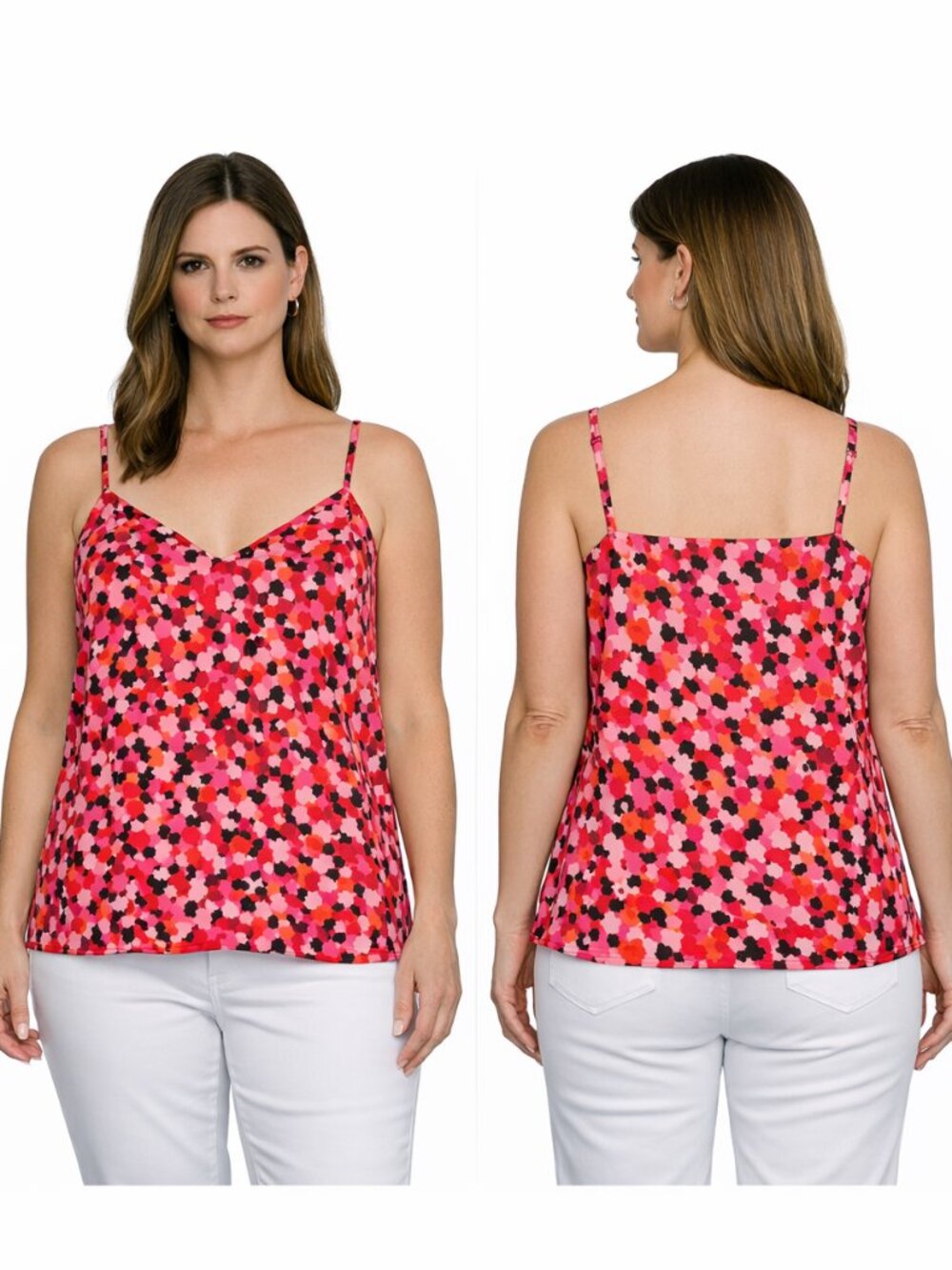Nine West Red Pink Camisole L / XL Adjustable Strap Lightweight Tank Top